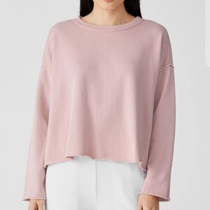 EILEEN FISHER Lightweight Organic Cotton Terry Box-top